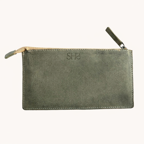 Suede Leather Zipper Pouch for Men & Women